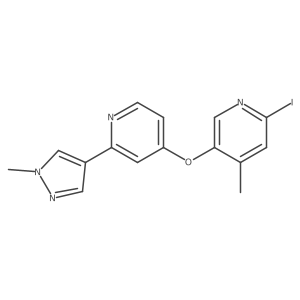 2-Iodo-4-methyl-5-[[2-(1-methyl-1H-pyrazol-4-yl)-4-pyridinyl]oxy]pyridine Structure