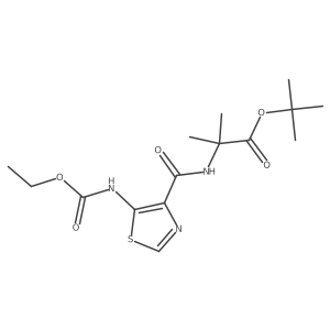 Alanine, N-[[5-[(ethoxycarbonyl)amino]-4-thiazolyl]carbonyl]-2-methyl-, 1,1-dimethylethyl ester Structure
