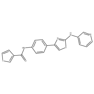 N-(4-(2-(pyridin-3-ylamino)thiazol-4-yl)phenyl)thiophene-3-carboxamide结构式