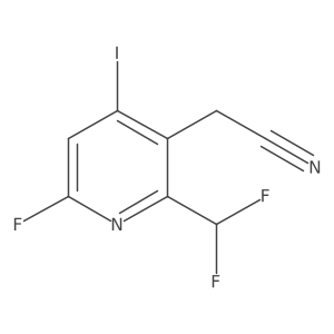 2-(Difluoromethyl)-6-fluoro-4-iodopyridine-3-acetonitrile Structure