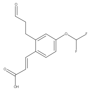 (E)-3-[4-(difluoromethoxy)-2-(3-oxopropyl)phenyl]prop-2-enoic acid Structure