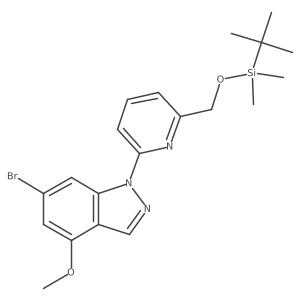 6-Bromo-1-[6-[[[(1,1-dimethylethyl)dimethylsilyl]oxy]methyl]-2-pyridinyl]-4-methoxy-1h-indazole结构式