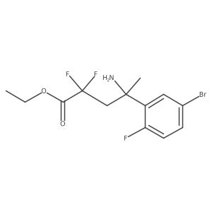 (S)-Ethyl 4-amino-4-(5-bromo-2-fluorophenyl)-2,2-difluoropentanoate结构式