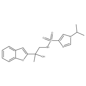 N-(2-(benzofuran-2-yl)-2-hydroxypropyl)-1-isopropyl-1H-imidazole-4-sulfonamide结构式
