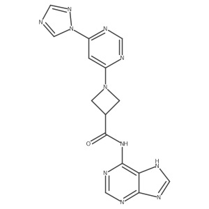 1-(6-(1H-1,2,4-triazol-1-yl)pyrimidin-4-yl)-N-(9H-purin-6-yl)azetidine-3-carboxamide Structure