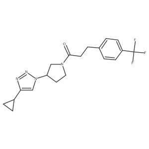 1-(3-(4-cyclopropyl-1H-1,2,3-triazol-1-yl)pyrrolidin-1-yl)-3-(4-(trifluoromethyl)phenyl)propan-1-one Structure