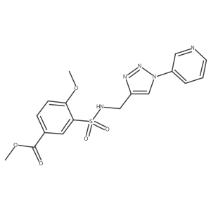 methyl 4-methoxy-3-(N-((1-(pyridin-3-yl)-1H-1,2,3-triazol-4-yl)methyl)sulfamoyl)benzoate结构式
