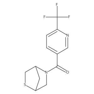 2-Thia-5-azabicyclo[2.2.1]heptan-5-yl(6-(trifluoromethyl)pyridin-3-yl)methanone Structure