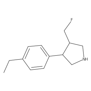 3-(4-Ethylphenyl)-4-(fluoromethyl)pyrrolidine结构式