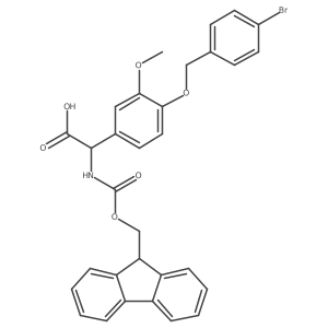2-{4-[(4-bromophenyl)methoxy]-3-methoxyphenyl}-2-({[(9H-fluoren-9-yl)methoxy]carbonyl}amino)acetic acid结构式