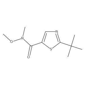 2-Tert-butyl-N-methoxy-N-methyl-1,3-thiazole-5-carboxamide结构式
