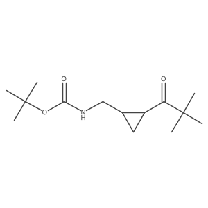 rac-tert-butyl N-{[(1R,2S)-2-(2,2-dimethylpropanoyl)cyclopropyl]methyl}carbamate结构式
