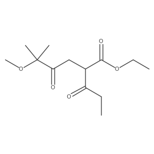 Ethyl 5-methoxy-5-methyl-4-oxo-2-propanoylhexanoate结构式