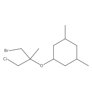 1-[(1-Bromo-3-chloro-2-methylpropan-2-yl)oxy]-3,5-dimethylcyclohexane Structure