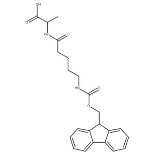 (2S)-2-(2-{[2-({[(9H-fluoren-9-yl)methoxy]carbonyl}amino)ethyl]sulfanyl}acetamido)propanoic acid结构式
