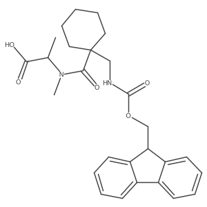 (2S)-2-(1-{1-[({[(9H-fluoren-9-yl)methoxy]carbonyl}amino)methyl]cyclohexyl}-N-methylformamido)propanoic acid结构式