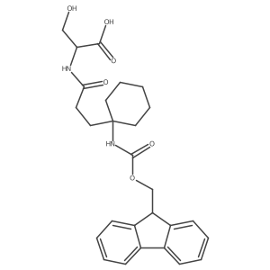 (2S)-2-{3-[1-({[(9H-fluoren-9-yl)methoxy]carbonyl}amino)cyclohexyl]propanamido}-3-hydroxypropanoic acid结构式