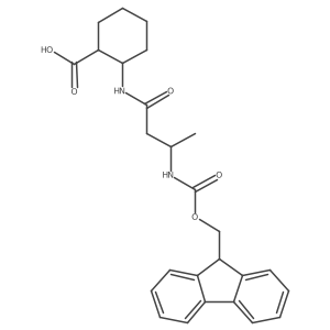 2-[(3S)-3-({[(9H-fluoren-9-yl)methoxy]carbonyl}amino)butanamido]cyclohexane-1-carboxylic acid Structure