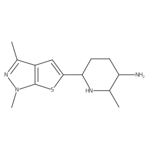 6-{1,3-dimethyl-1H-thieno[2,3-c]pyrazol-5-yl}-2-methylpiperidin-3-amine结构式