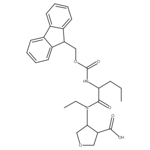 4-[N-ethyl-2-({[(9H-fluoren-9-yl)methoxy]carbonyl}amino)pentanamido]oxolane-3-carboxylic acid结构式