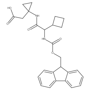 2-{1-[2-cyclobutyl-2-({[(9H-fluoren-9-yl)methoxy]carbonyl}amino)acetamido]cyclopropyl}acetic acid Structure