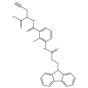 2-{[3-({[(9H-fluoren-9-yl)methoxy]carbonyl}amino)-2-methylphenyl]formamido}pent-4-ynoic acid结构式