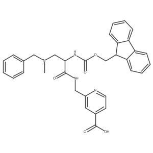 2-({3-[benzyl(methyl)amino]-2-({[(9H-fluoren-9-yl)methoxy]carbonyl}amino)propanamido}methyl)pyridine-4-carboxylic acid Structure