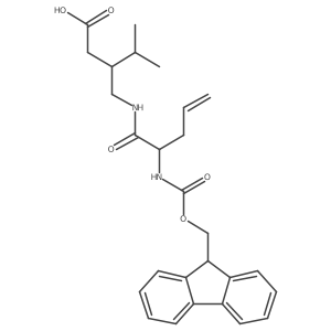3-{[2-({[(9H-fluoren-9-yl)methoxy]carbonyl}amino)pent-4-enamido]methyl}-4-methylpentanoic acid结构式