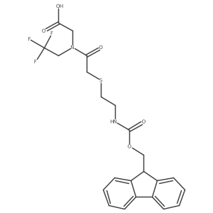 2-(2-{[2-({[(9H-fluoren-9-yl)methoxy]carbonyl}amino)ethyl]sulfanyl}-N-(2,2,2-trifluoroethyl)acetamido)acetic acid结构式