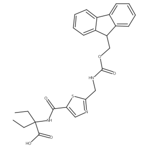 2-ethyl-2-({2-[({[(9H-fluoren-9-yl)methoxy]carbonyl}amino)methyl]-1,3-thiazol-5-yl}formamido)butanoic acid结构式