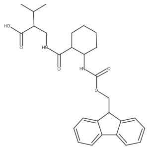 2-({[2-({[(9H-fluoren-9-yl)methoxy]carbonyl}amino)cyclohexyl]formamido}methyl)-3-methylbutanoic acid Structure