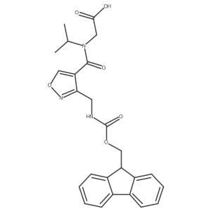 2-(1-{3-[({[(9H-fluoren-9-yl)methoxy]carbonyl}amino)methyl]-1,2-oxazol-4-yl}-N-(propan-2-yl)formamido)acetic acid结构式