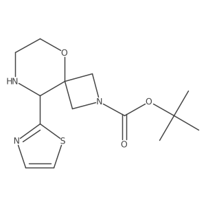 Tert-butyl 9-(1,3-thiazol-2-yl)-5-oxa-2,8-diazaspiro[3.5]nonane-2-carboxylate结构式