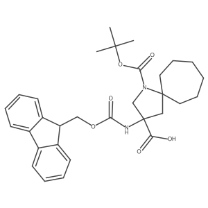1-[(tert-butoxy)carbonyl]-3-({[(9H-fluoren-9-yl)methoxy]carbonyl}amino)-1-azaspiro[4.6]undecane-3-carboxylic acid Structure