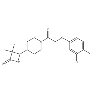 4-{1-[2-(3-Chloro-4-fluorophenoxy)acetyl]piperidin-4-yl}-3,3-dimethylazetidin-2-one结构式