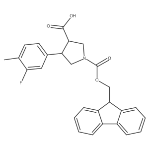 rac-(3R,4S)-1-{[(9H-fluoren-9-yl)methoxy]carbonyl}-4-(3-fluoro-4-methylphenyl)pyrrolidine-3-carboxylic acid Structure