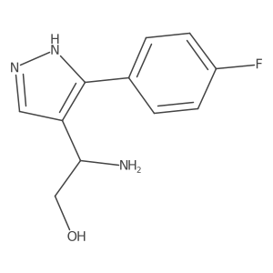 (2S)-2-amino-2-[3-(4-fluorophenyl)-1H-pyrazol-4-yl]ethan-1-ol结构式