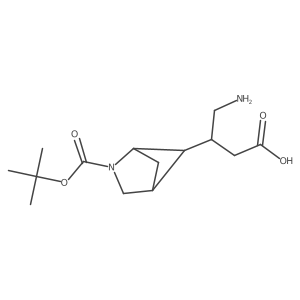 4-amino-3-[(1S,4R)-2-[(tert-butoxy)carbonyl]-2-azabicyclo[2.1.1]hexan-5-yl]butanoic acid Structure