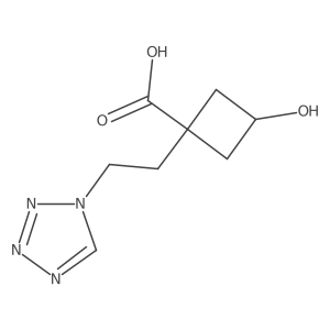 3-hydroxy-1-[2-(1H-1,2,3,4-tetrazol-1-yl)ethyl]cyclobutane-1-carboxylic acid Structure