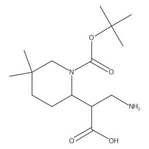 3-Amino-2-{1-[(tert-butoxy)carbonyl]-5,5-dimethylpiperidin-2-yl}propanoic acid结构式