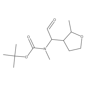 tert-butyl N-methyl-N-[1-(2-methyloxolan-3-yl)-2-oxoethyl]carbamate结构式