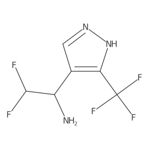 2,2-difluoro-1-[3-(trifluoromethyl)-1H-pyrazol-4-yl]ethan-1-amine结构式