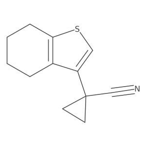 1-(4,5,6,7-Tetrahydro-1-benzothiophen-3-yl)cyclopropane-1-carbonitrile结构式