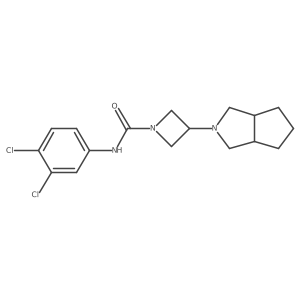 N-(3,4-dichlorophenyl)-3-{octahydrocyclopenta[c]pyrrol-2-yl}azetidine-1-carboxamide结构式