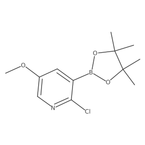 2-CHloro-5-methoxy-3-(tetramethyl-1,3,2-dioxaborolan-2-yl)pyridine结构式