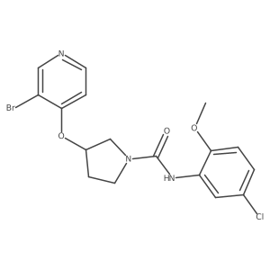 3-[(3-bromopyridin-4-yl)oxy]-N-(5-chloro-2-methoxyphenyl)pyrrolidine-1-carboxamide Structure