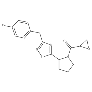 [2-[3-[(4-Fluorophenyl)methyl]-1,2,4-oxadiazol-5-yl]pyrrolidin-1-yl]-(oxiran-2-yl)methanone Structure