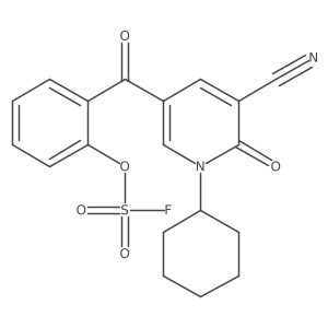 3-Cyano-1-cyclohexyl-5-(2-fluorosulfonyloxybenzoyl)-2-oxopyridine结构式