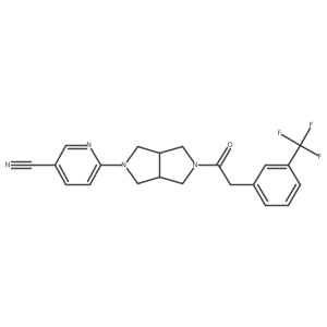 6-(5-{2-[3-(Trifluoromethyl)phenyl]acetyl}-octahydropyrrolo[3,4-c]pyrrol-2-yl)pyridine-3-carbonitrile结构式