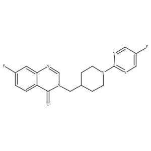 7-Fluoro-3-[[1-(5-fluoropyrimidin-2-yl)piperidin-4-yl]methyl]quinazolin-4-one结构式